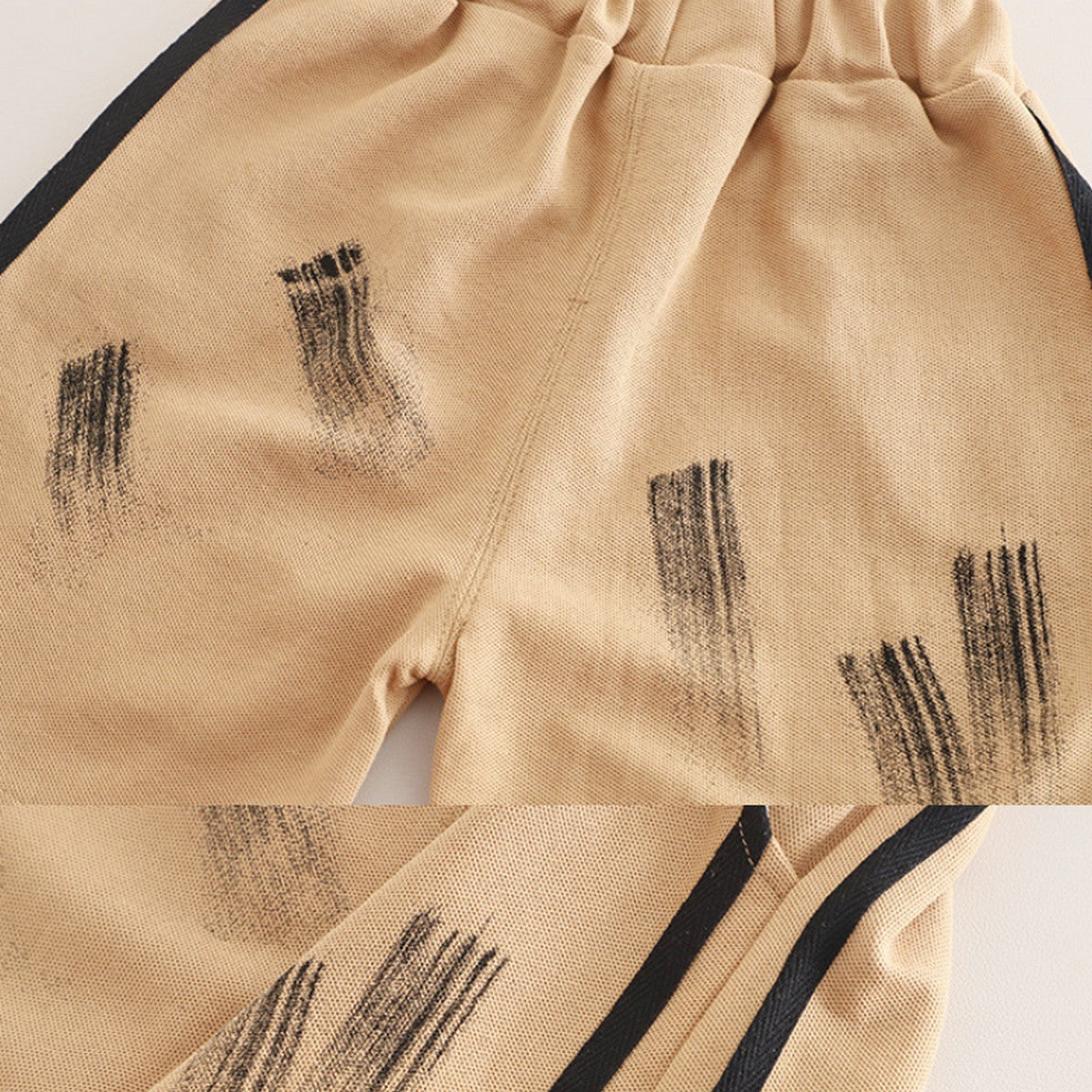 1-5 Yaş Baskılı Spor Tişört ve Şort Takımı – Bej 36