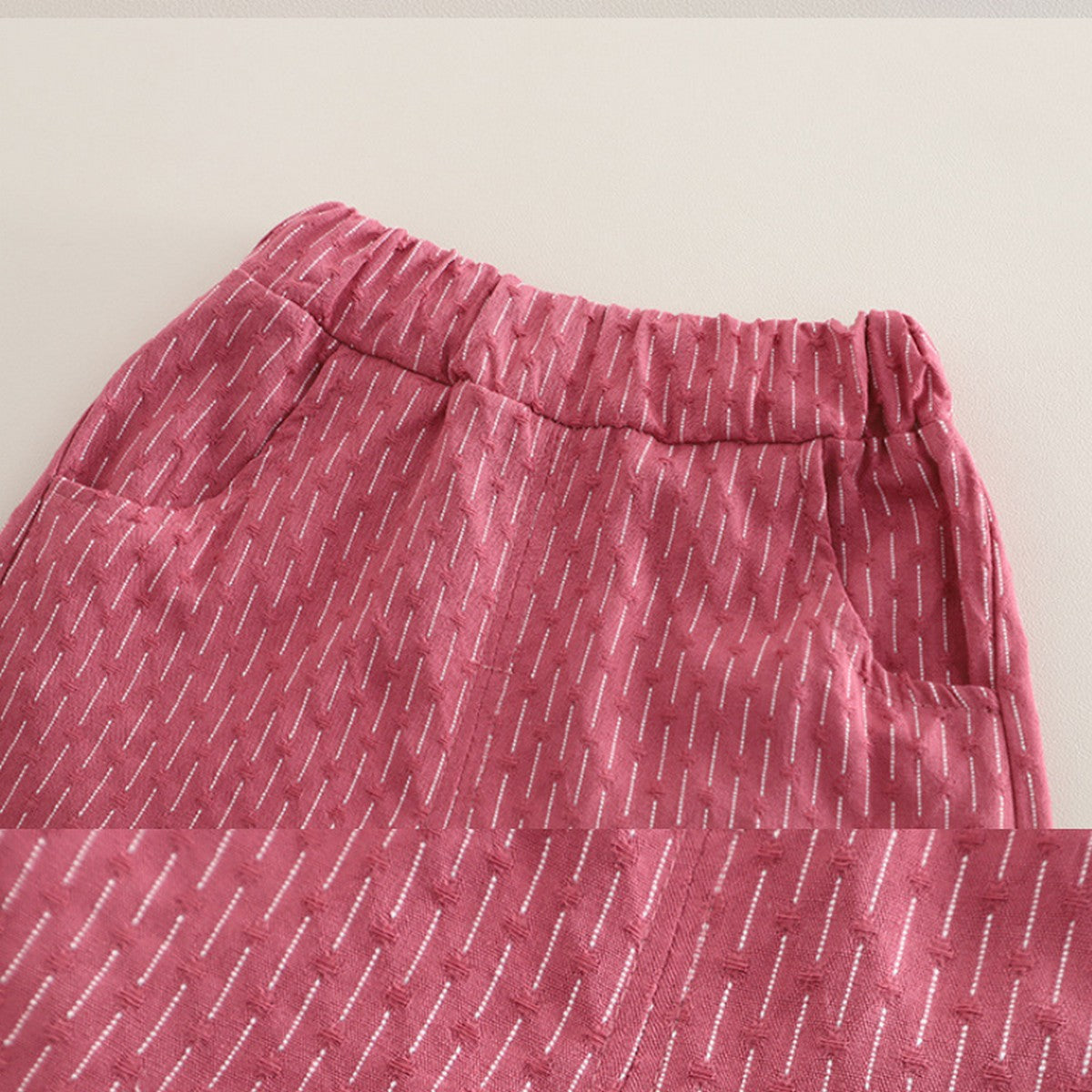 1-5 Yaş Kravatlı Yelekli Pembe Şort Takımı