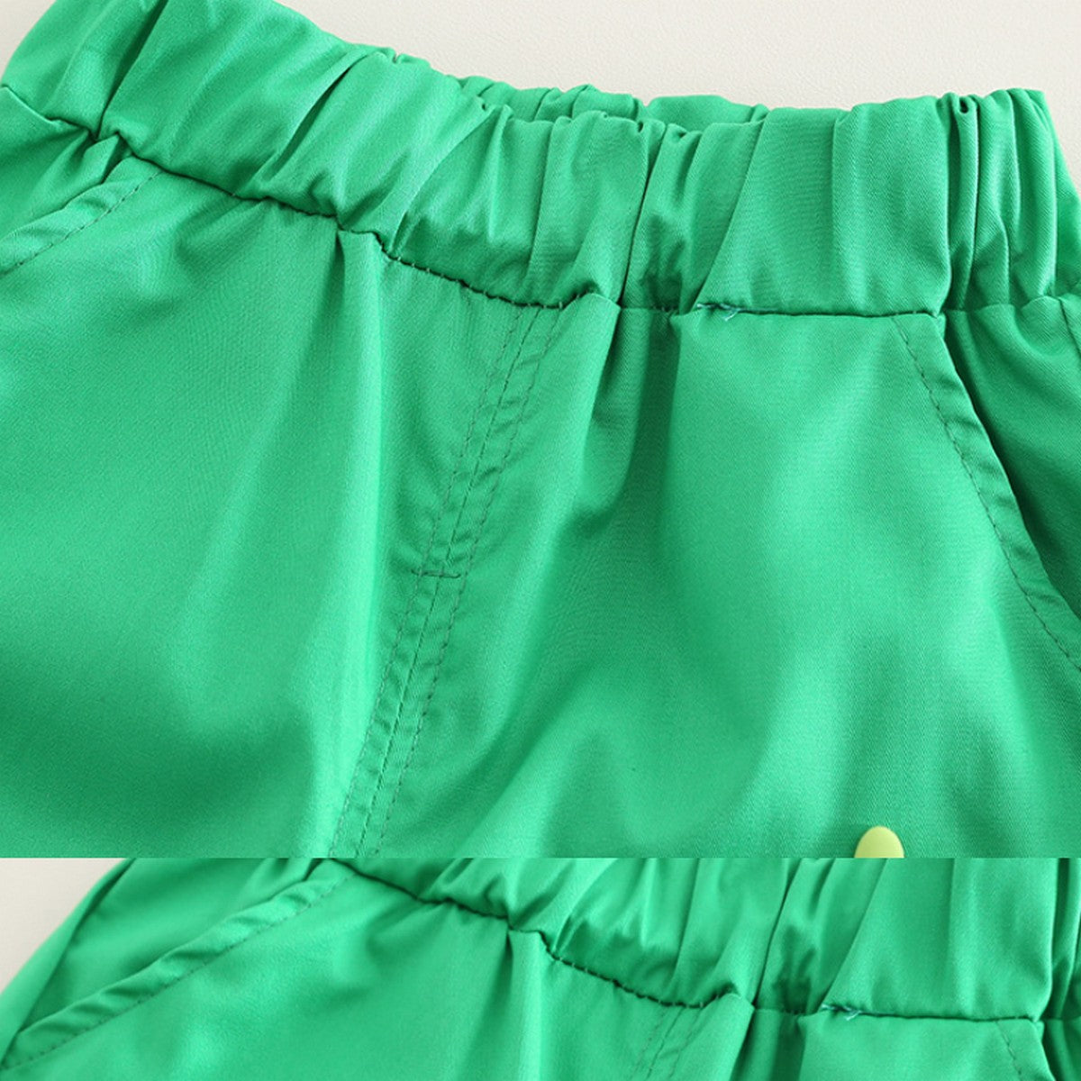 1-5 Yaş Yeşil Elma Baskılı Kısa Kollu Erkek Çocuk Takımı – Yazlık Şortlu