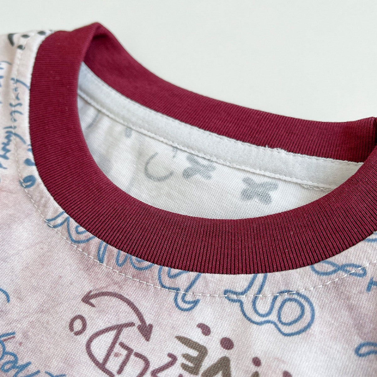 Grafiti Baskılı Pembe Tişört ve Denim Şort İkili Erkek Çocuk Takımı