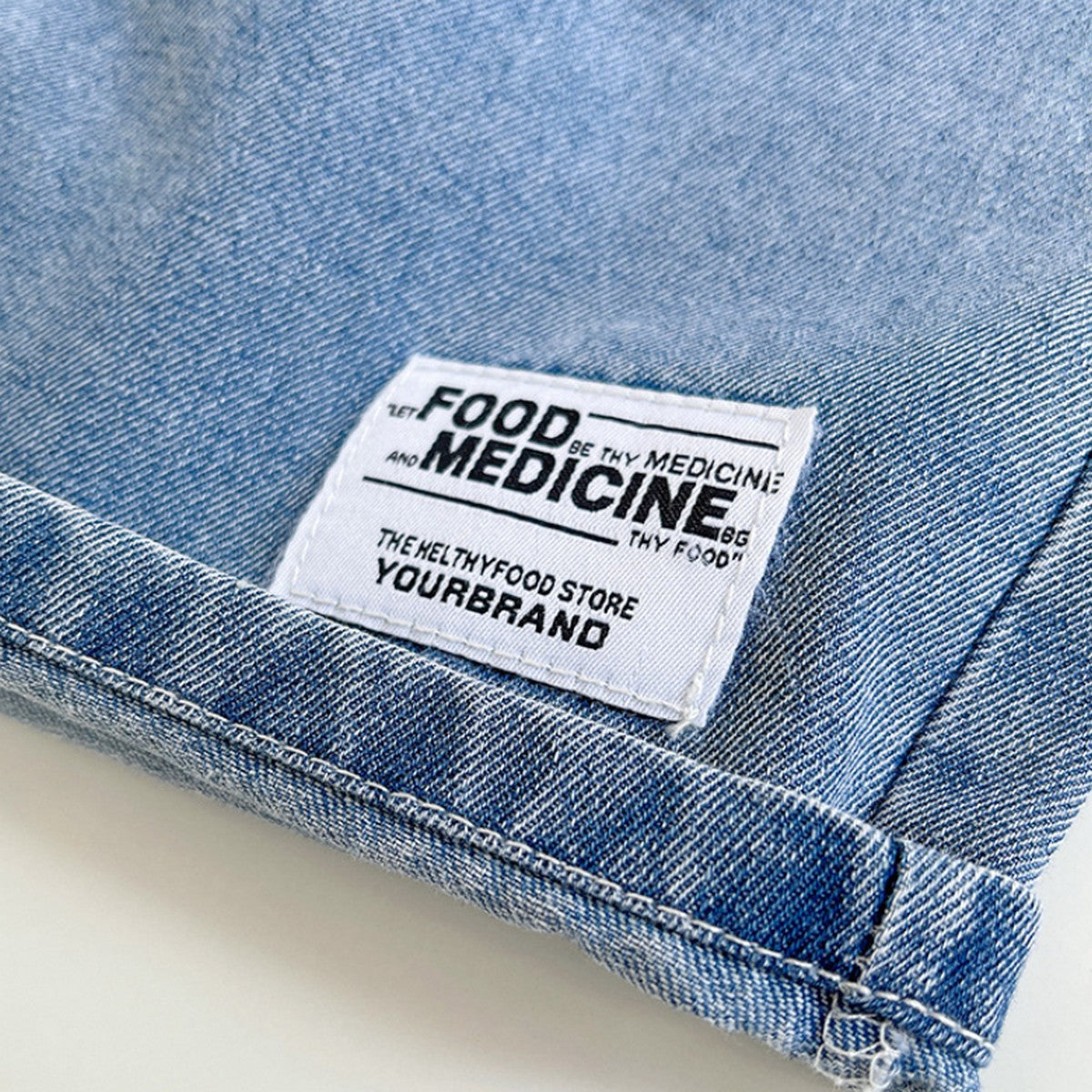 1-5 Yaş Mavi Yaka Yazı Baskılı Tişört ve Kot Şort Erkek Çocuk Takımı