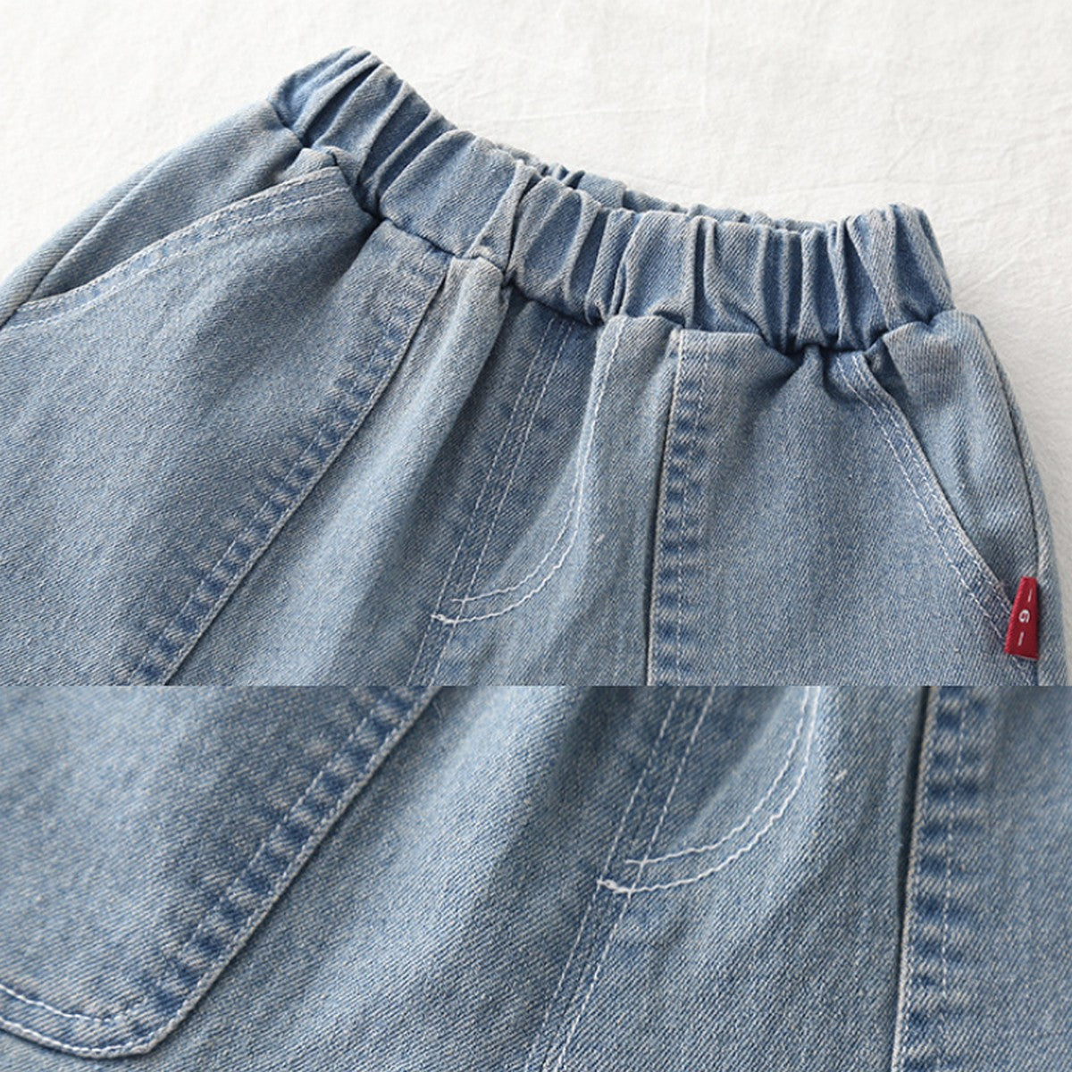 1-5 Yaş Renkli Kovboy Desenli Tişört ve Geniş Paça Kot Şort Takım