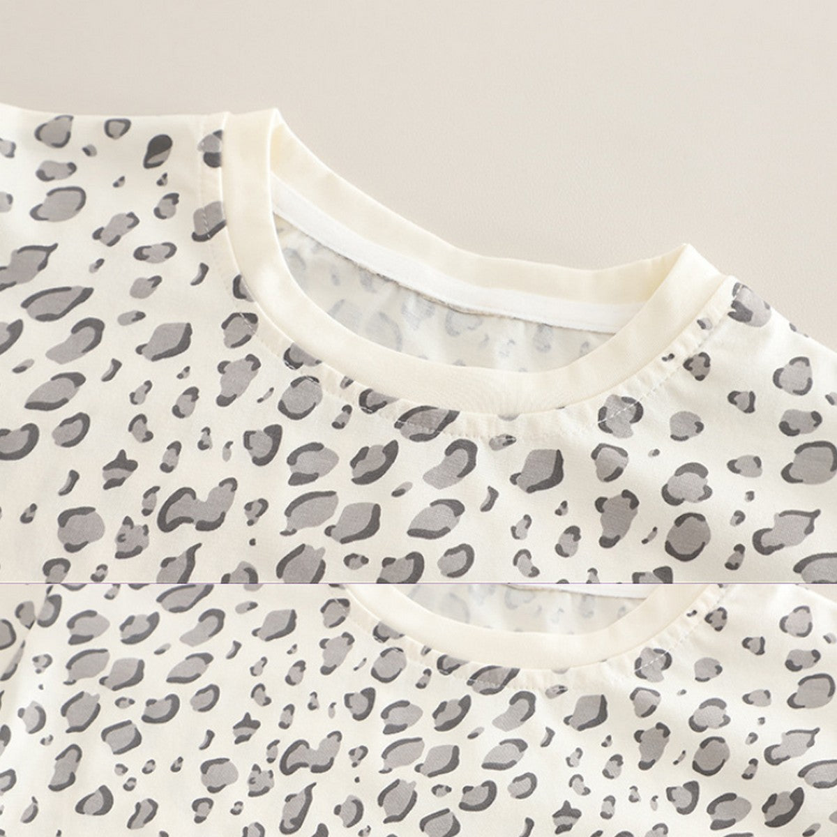 1-5 Yaş Leopar Desenli Tişört ve 3D Ayıcık Salopet Takımı