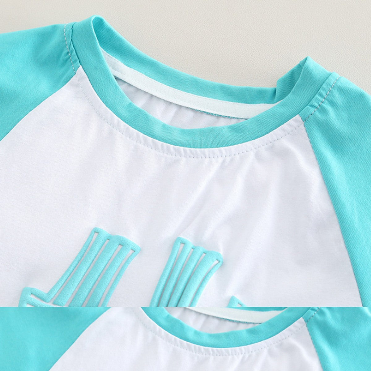 1-5 Yaş Turkuaz ‘HI’ Baskılı Tişört ve Cepli Pantolon Takımı