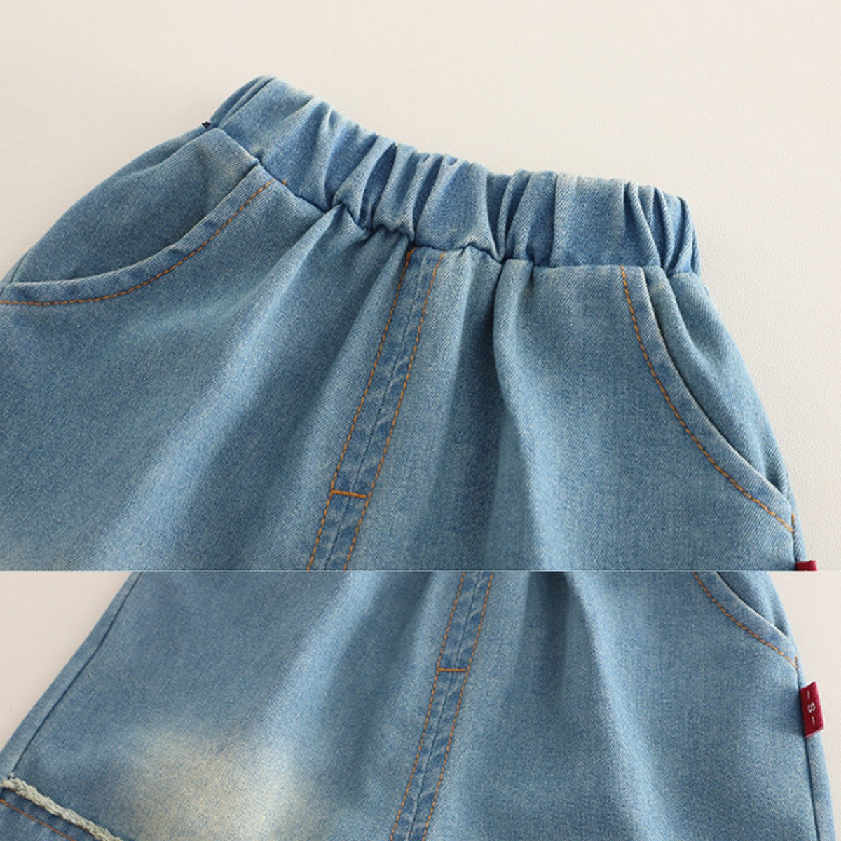 1-5 Yaş Siyah Bej Tişört ve Kot Şort Erkek Çocuk Takımı