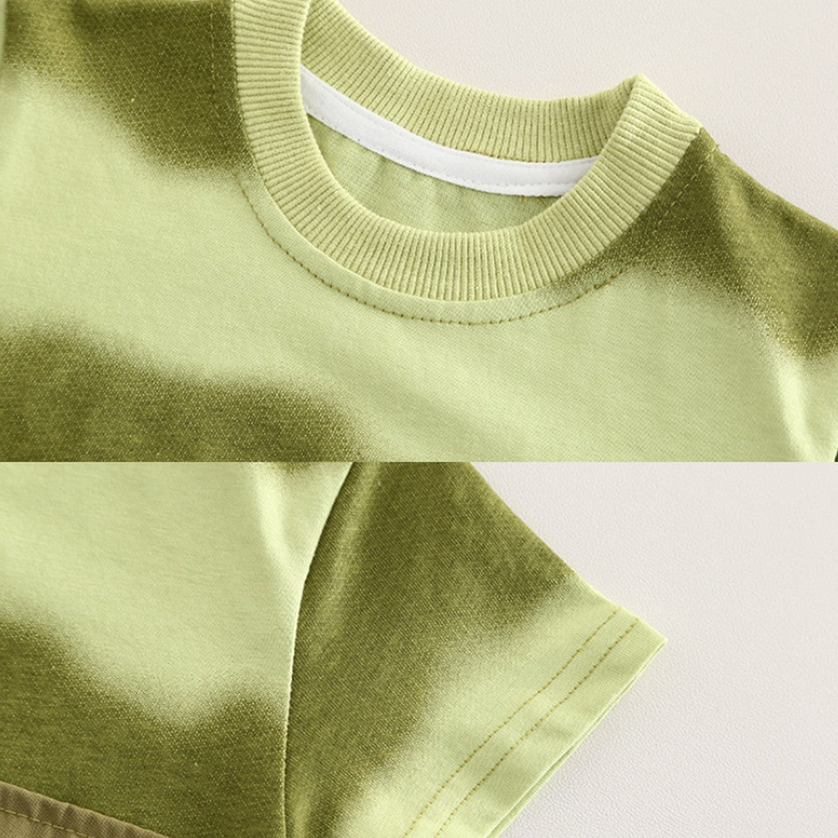 Fermuarlı Cepli Haki Şortlu Erkek Çocuk Takımı 1-5 Yaş