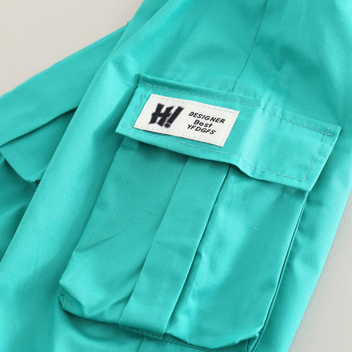 1-5 Yaş Turkuaz ‘HI’ Baskılı Tişört ve Cepli Pantolon Takımı