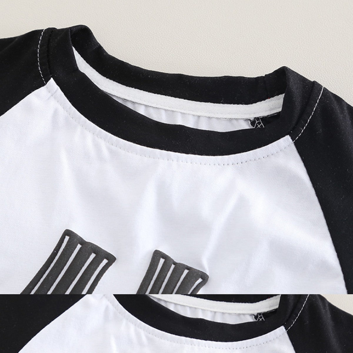 1-5 Yaş Siyah Beyaz HI Baskılı Tişört ve Cepli Pantolon Takımı