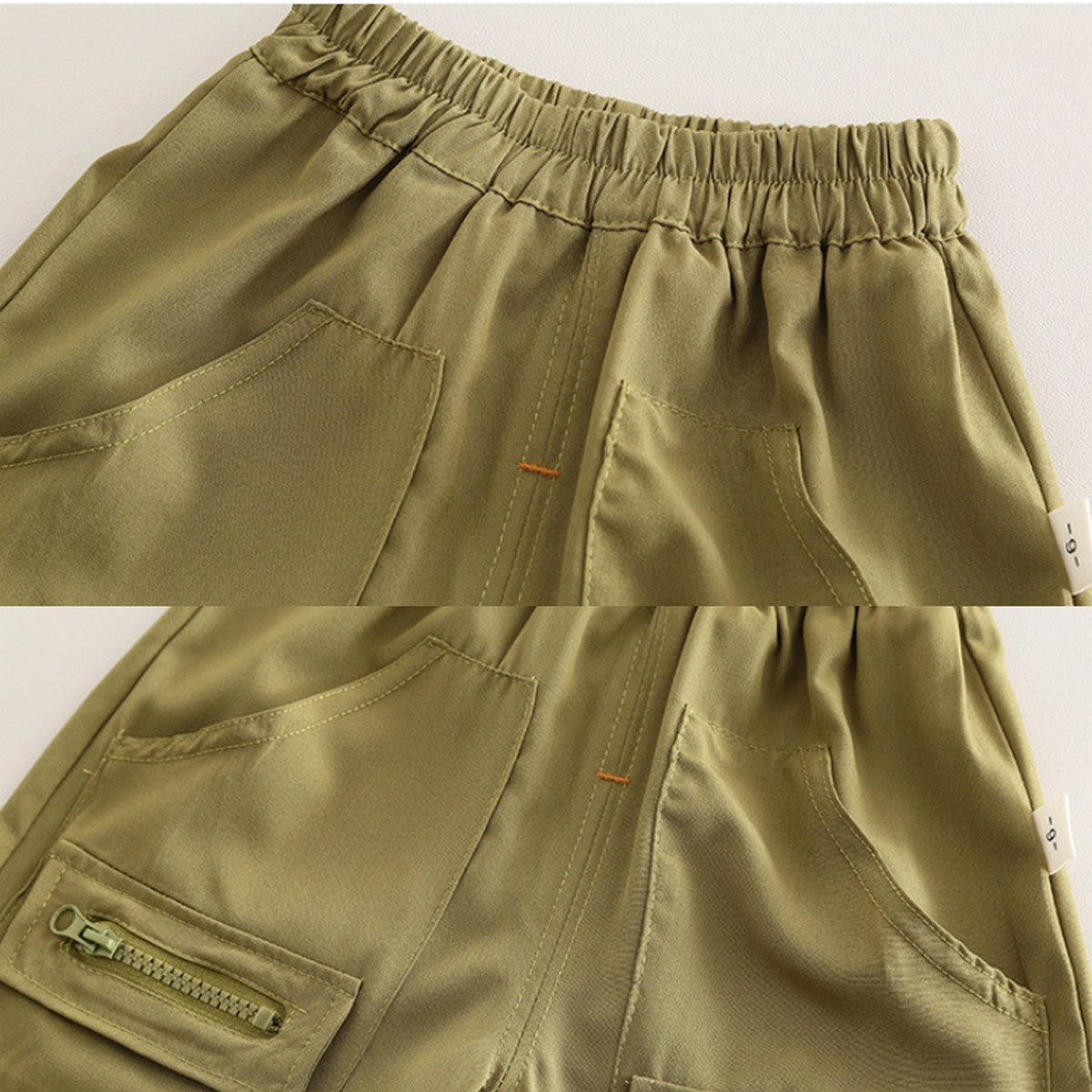 Fermuarlı Cepli Haki Şortlu Erkek Çocuk Takımı 1-5 Yaş