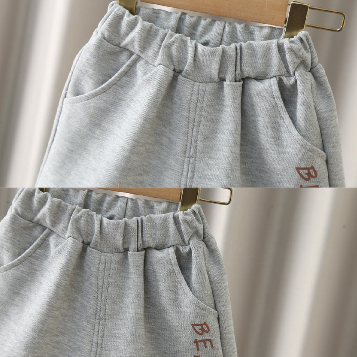 1-5 Yaş Erkek Çocuk Gri Ayıcık Cepli Şortlu Takım