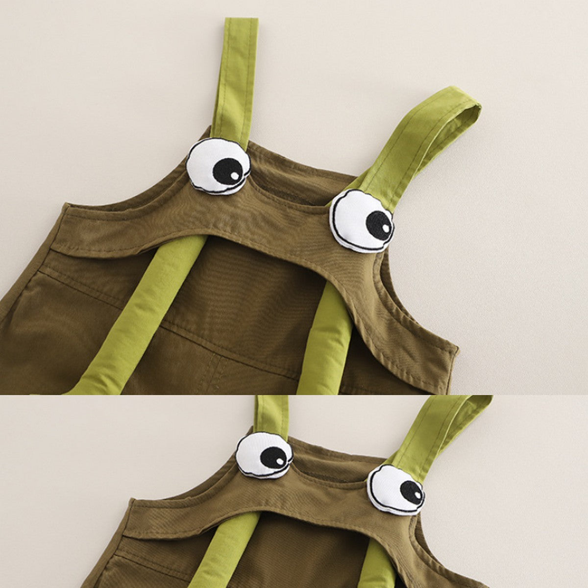 1-5 Yaş Kurbağa Gözlü Yeşil Tişört ve Salopet Takımı