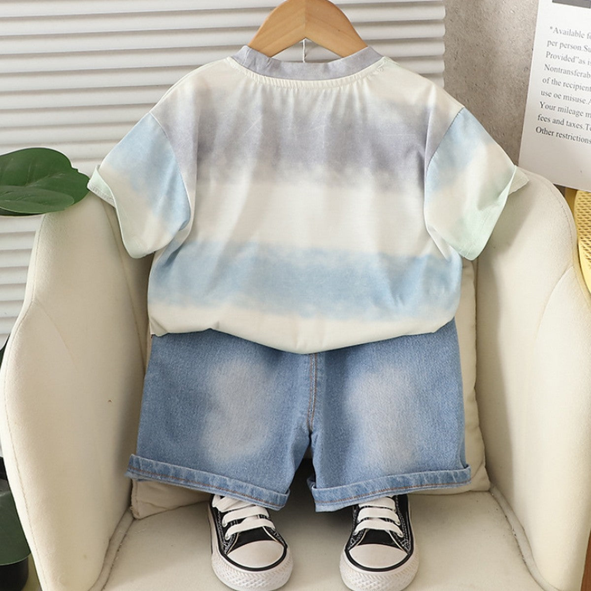 1-5 Yaş Teknoloji Temalı Tişört ve Kot Şort Erkek Çocuk Takımı