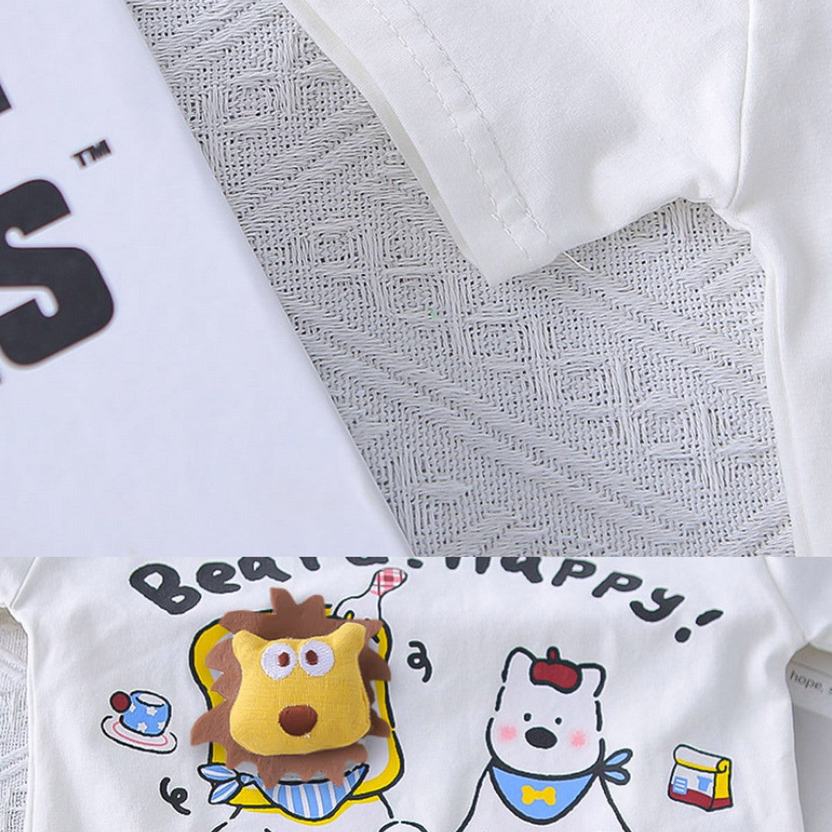 1-5 Yaş Erkek Çocuk Sevimli Hayvan Baskılı Kırmızı Şortlu Takım