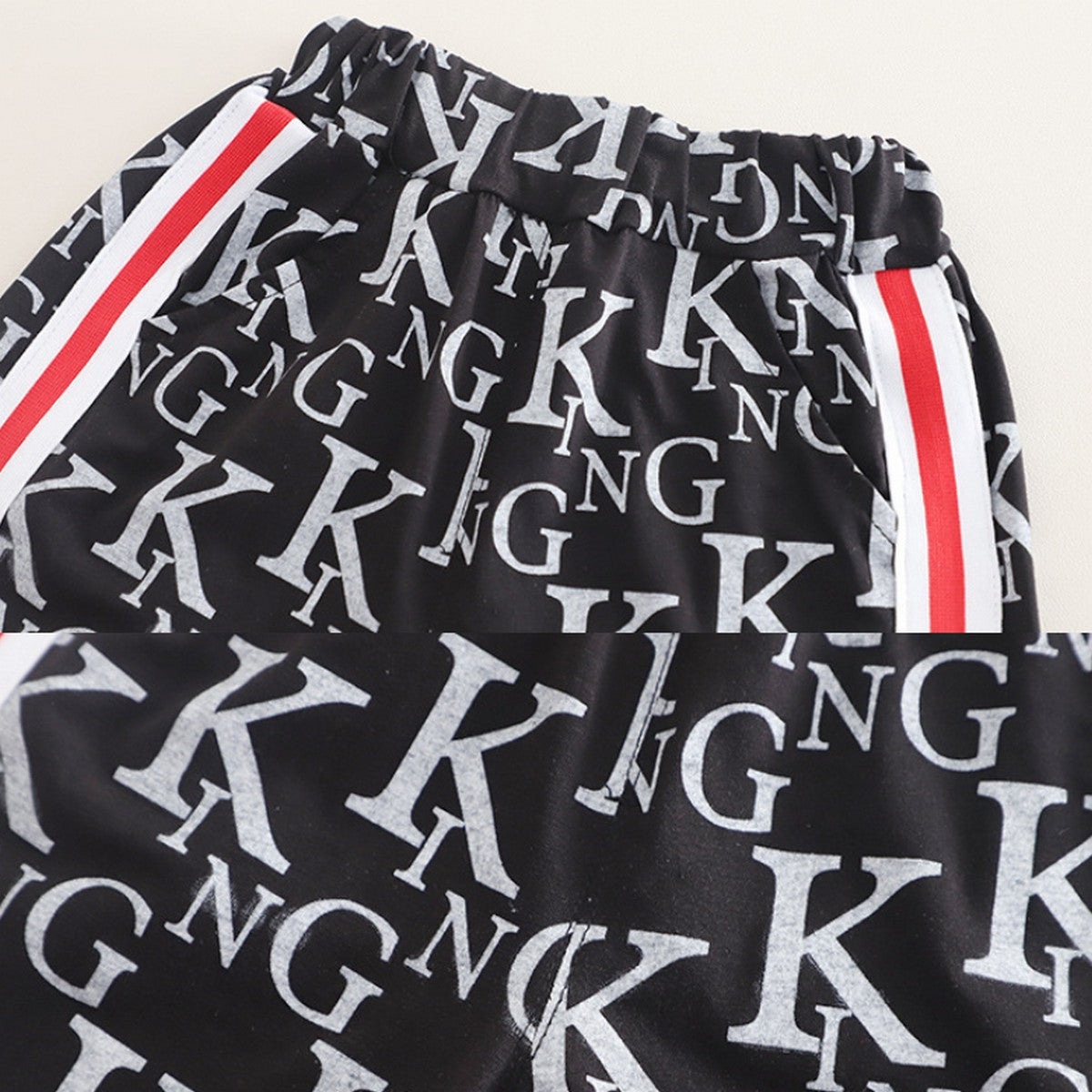 1-5 Yaş KING Baskılı Polo Yaka Siyah Erkek Çocuk Takımı