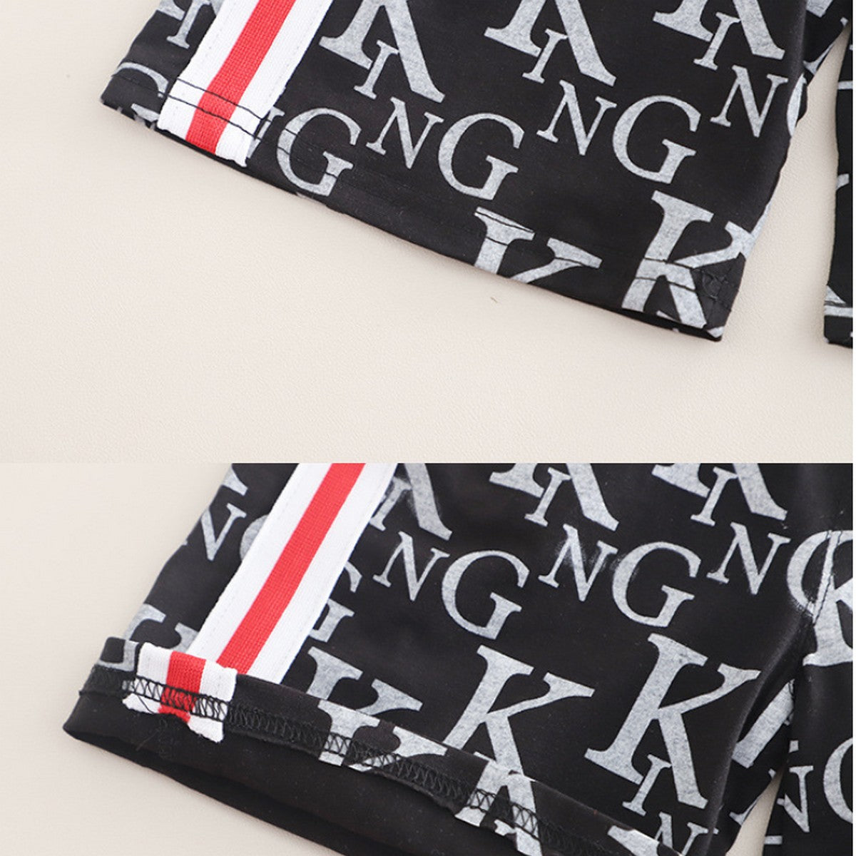 1-5 Yaş KING Baskılı Polo Yaka Siyah Erkek Çocuk Takımı