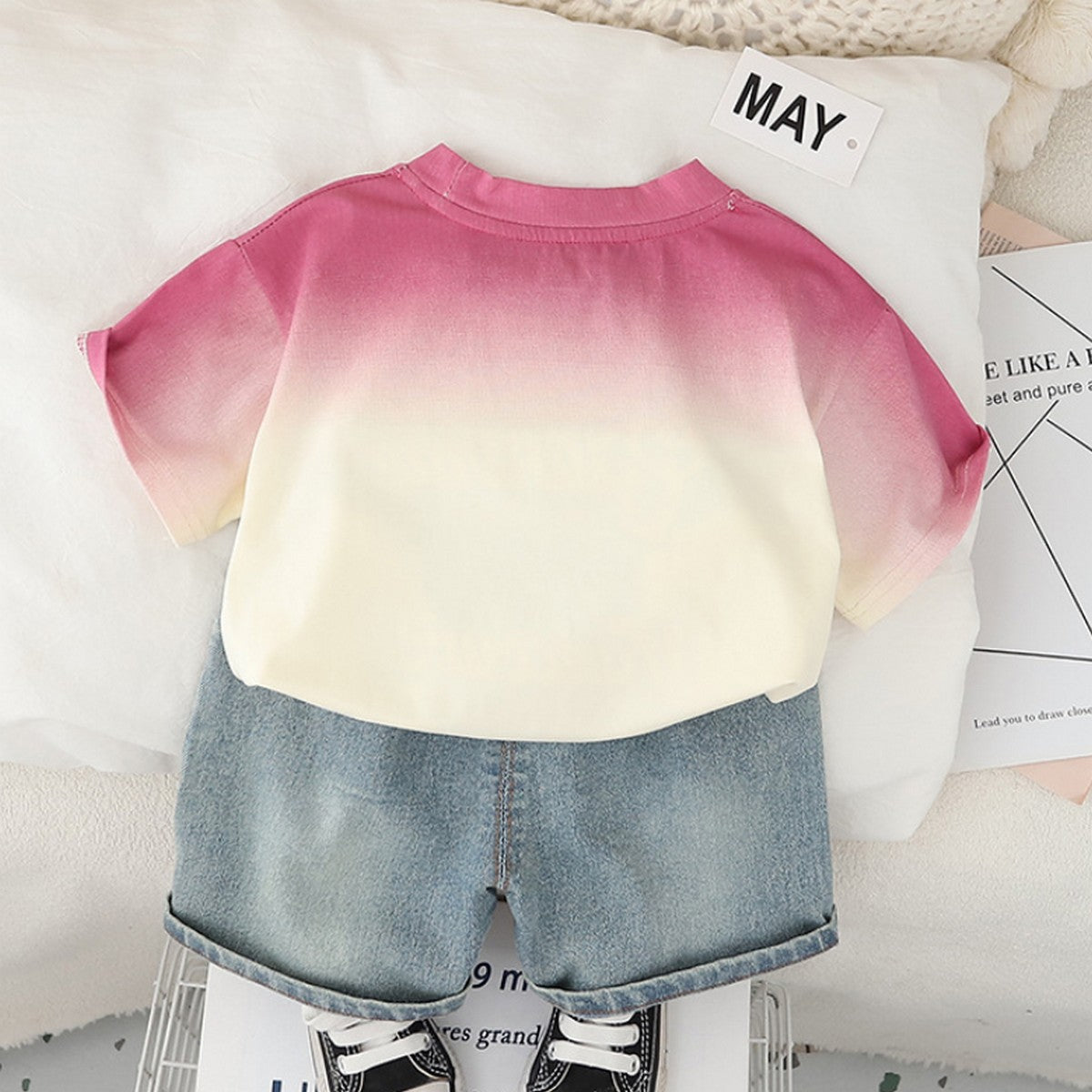 1-5 Yaş Pembe Vancouver 1976 Tişört ve Kot Şort Takımı