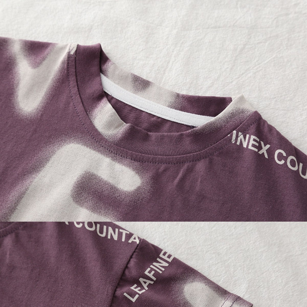 1-5 Yaş Sprey Yazılı Mor Tişört & Yeşil Şort Takımı