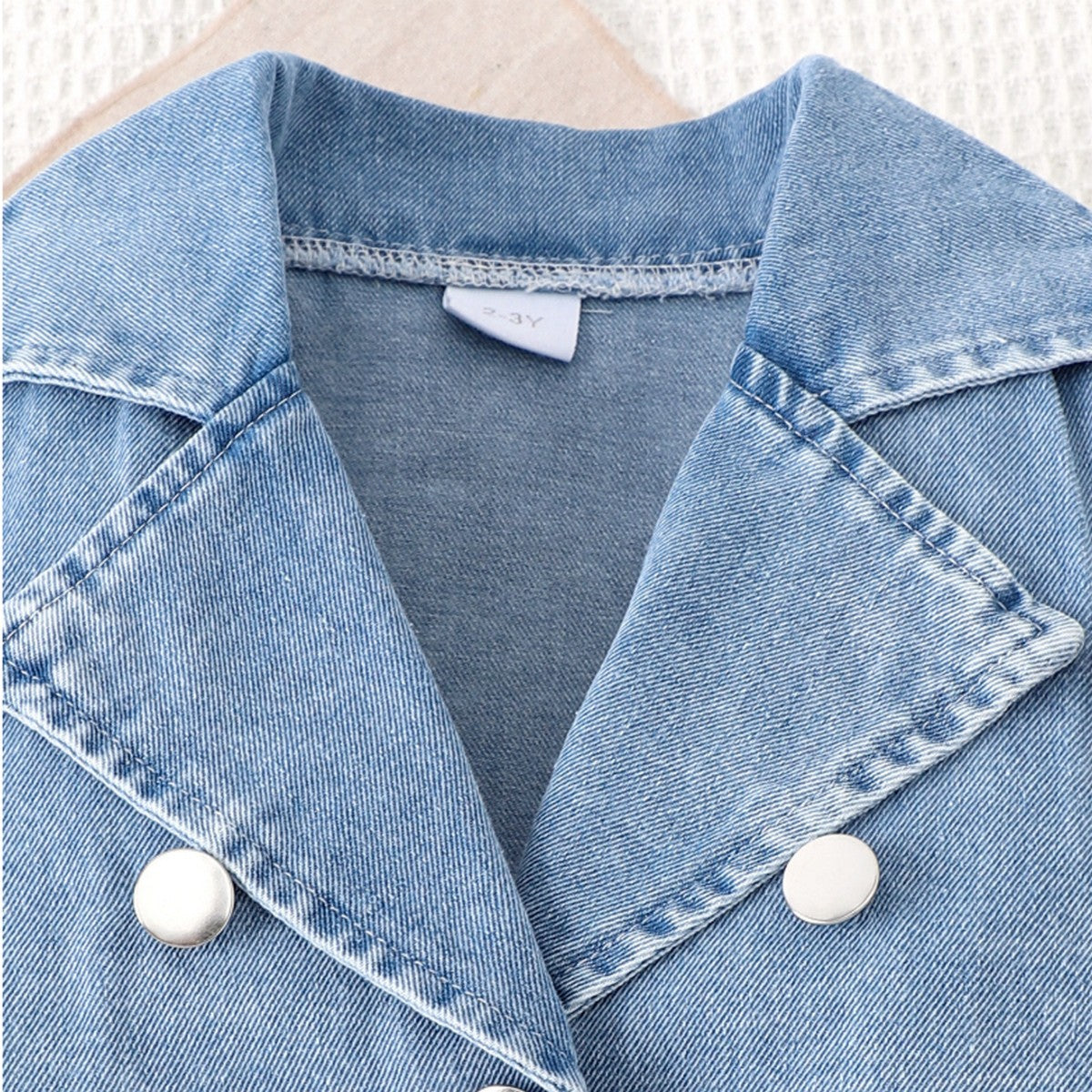 1-7 Yaş Kız Çocuk Kot Yelekli Turuncu Tulum Takımı | Yazlık Enerjik Kombin