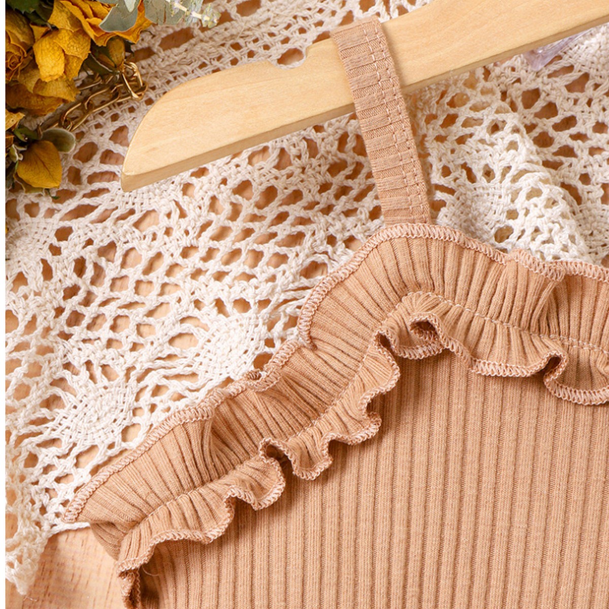 1-6 Yaş Kız Çocuk Leopar Elbise Takımı | Askılı Şapkalı Yazlık Kombin