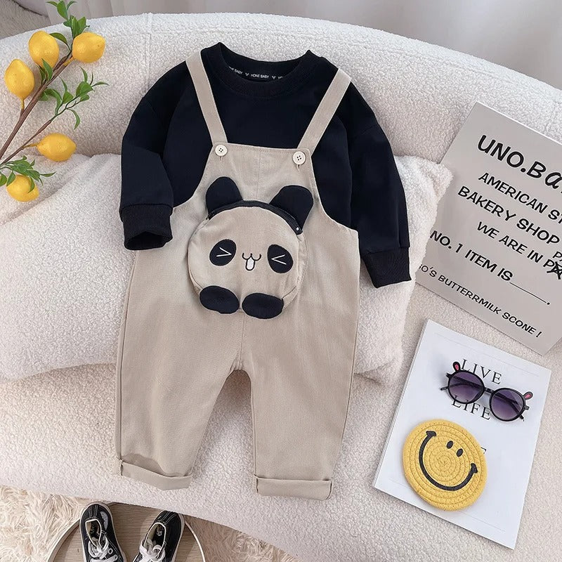 Unisex  Sevimli Panda Tulum 9 Ay-4 Yaş Kahverengi ve Bej Renkler