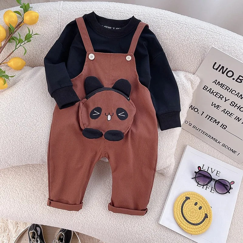 Unisex  Sevimli Panda Tulum 9 Ay-4 Yaş Kahverengi ve Bej Renkler