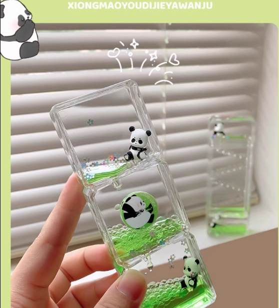 Sevimli Panda Sıvı Kum Saati