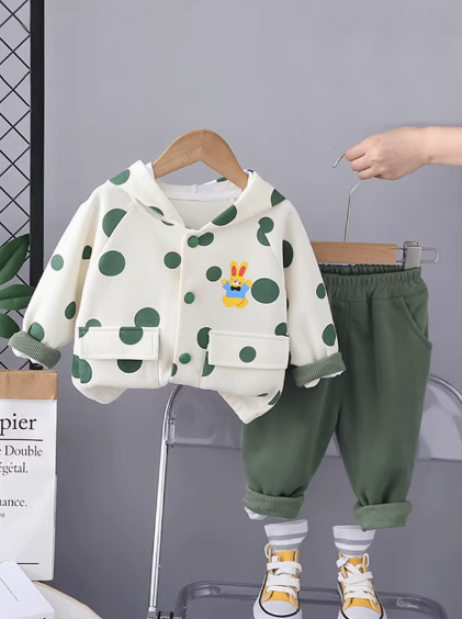 İki Parçalı Kapşonlu Kız Çocuk Takım 1-5 Yaş