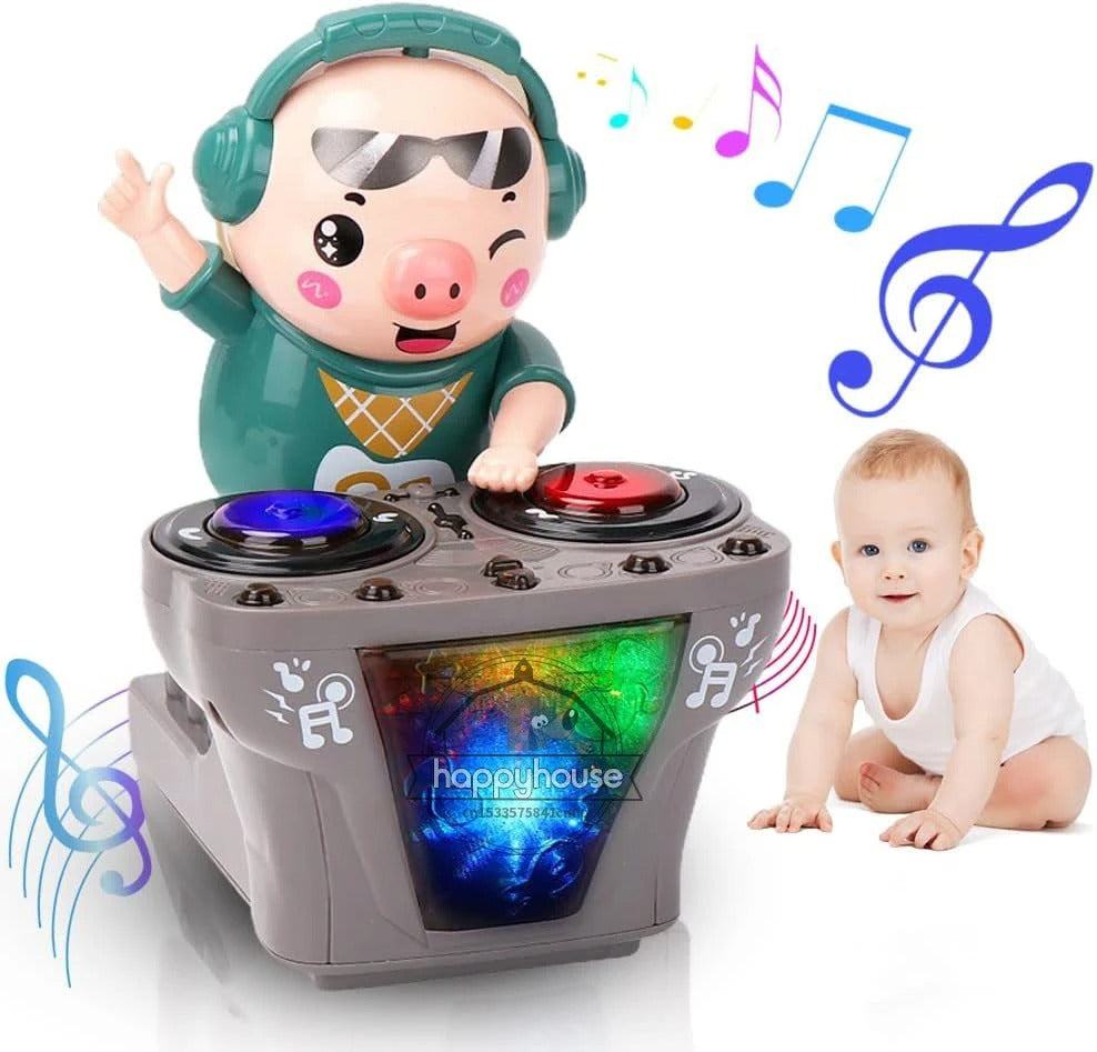 Elektronik Dj Dans Eden Domuz Led Işıklı Müzikli