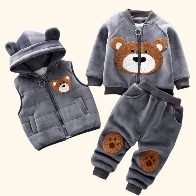 Autumn Winter Three-Piece Hooded Baby Children's Clothing Sets 0-5 Years Old