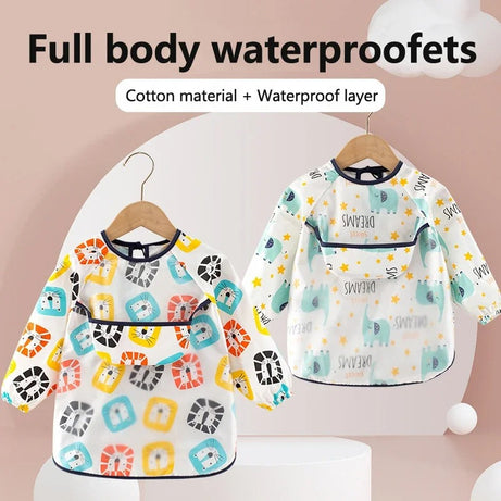 Bebek Önlüğü-Su Geçirmez Havuzlu- Uzun Kollu-Farklı Renk Seçenekleri 0-3 Yaş