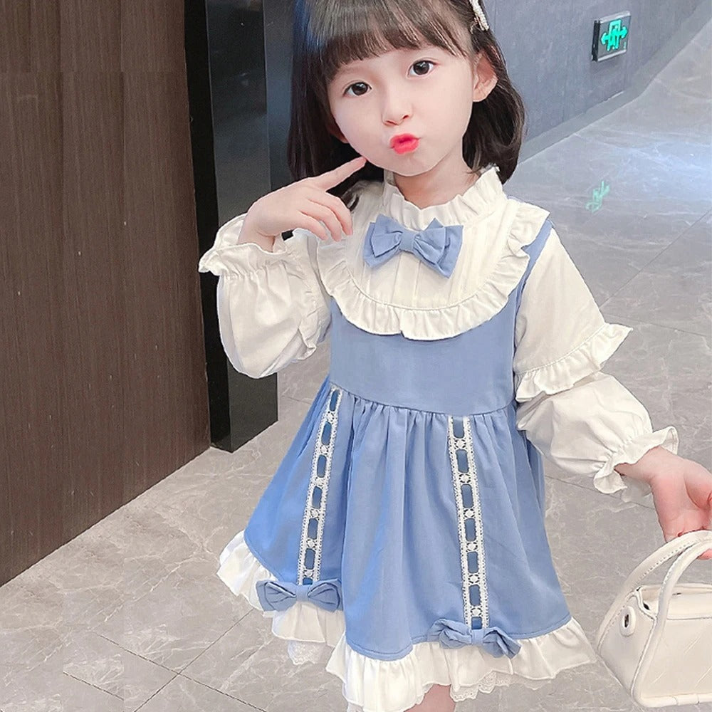 1-3 Yaş Mavi Kız Çocuk Elbisesi