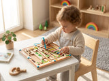 Manyetik Kalemli Ahşap Labirent Oyunu-Eğitici Montessori Aktivite Tablosu