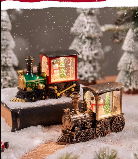 Hediyelik Işıklı Yılbaşı Treni-Altın Renk