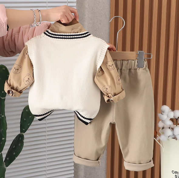 Peluşlu 1-5 Yaş Çocuk Takım 3 Parça Set