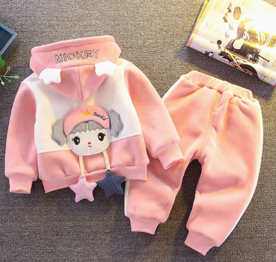 Pembe Renk Alt Üst Kız Çocuk Takım 1-5 Yaş