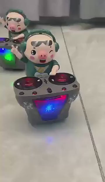 Elektronik Dj Dans Eden Domuz Led Işıklı Müzikli
