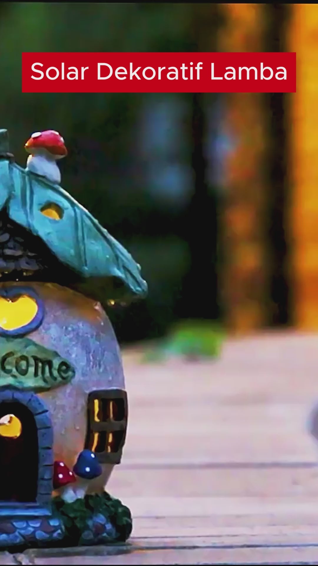 Güneş Enerjisiyle Çalışan Işıklı Ev-Bahçe Dekor Süsü