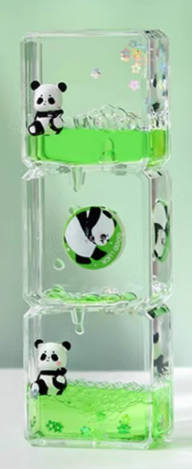 Sevimli Panda Sıvı Kum Saati