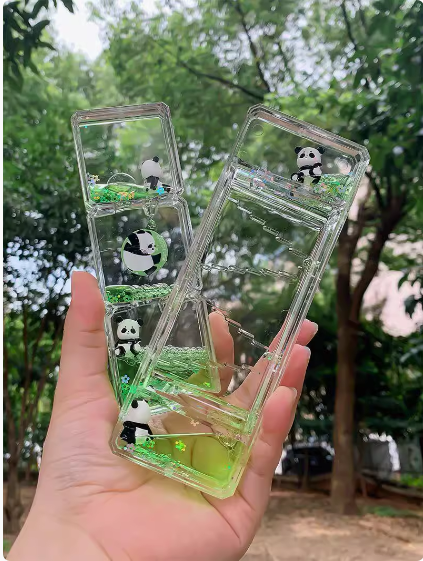 Sevimli Panda Sıvı Kum Saati