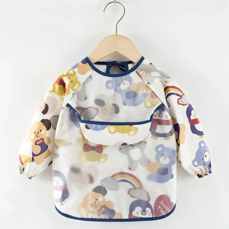 Bebek Önlüğü-Su Geçirmez Havuzlu- Uzun Kollu-Farklı Renk Seçenekleri 0-3 Yaş